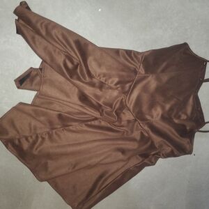 SHEIN Chocolate Brown Midi Dress